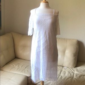 Small Off the Shoulder White Boston Proper Dress